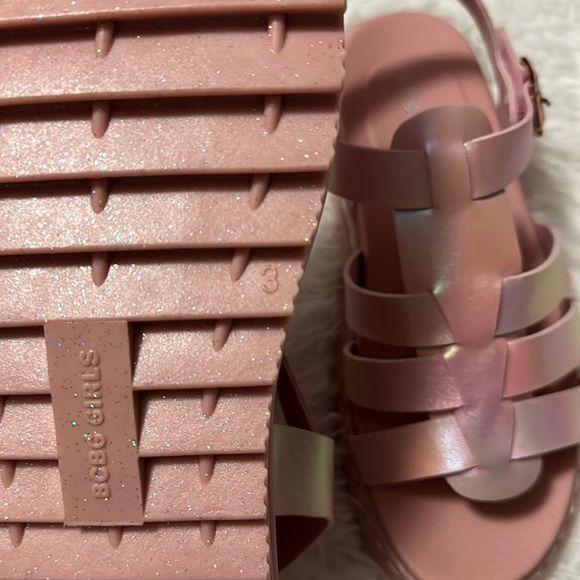 BCBG girls translucent pink/shimmering soles sandals size 3 - Picture 7 of 10